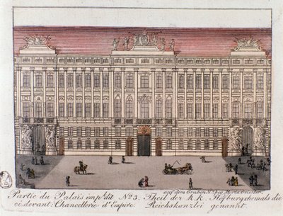 Ansicht des Teils des Kaiserpalastes namens Reichskanzlei in Wien. Österreich von Unknown artist
