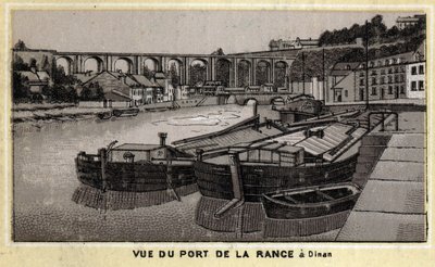 Ansicht des Hafens von La Rance in Dinan, Côtes-d