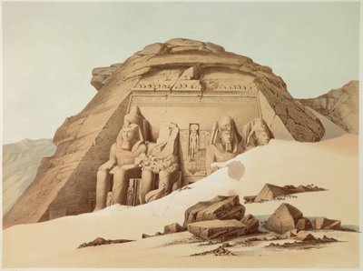 Ansicht des Tempels von Abu Simbel. Ägypten. Illustration des 19. Jahrhunderts. Paris, Collège de France von Unknown artist