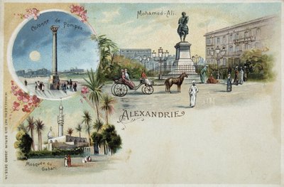 Ansichten von Alexandria - Postkarte, Ende des 19. Jahrhunderts von Unknown artist