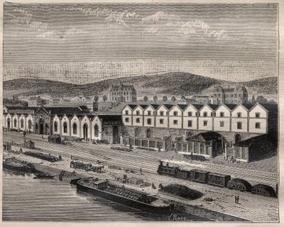 Ansicht des Schlosses von Peking, Hauptsitz der Compagnie des grands vins de Champagne von Eugene Mercier (1838-1904) und Cie bei Epernay - Gravur in „La Science française“ von Unknown artist