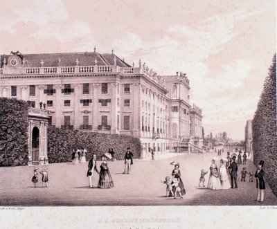 Spaziergänger im Park des Schlosses Schönbrunn in Wien. Österreich von Unknown artist