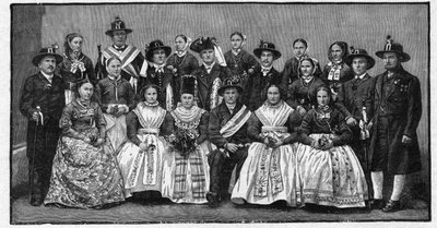 Wendische Hochzeitsgesellschaft - Gravur von 1897 von Unknown artist