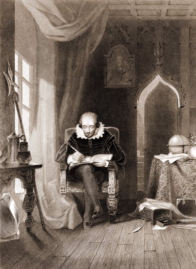 William Shakespeare in seinem Büro von Unknown artist
