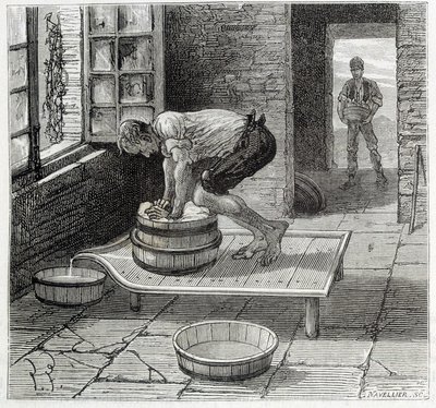 Arbeit des Tomme von einem Käsemacher aus der Auvergne - in „Die Wunder der Industrie“ von Louis Figuier von Unknown artist