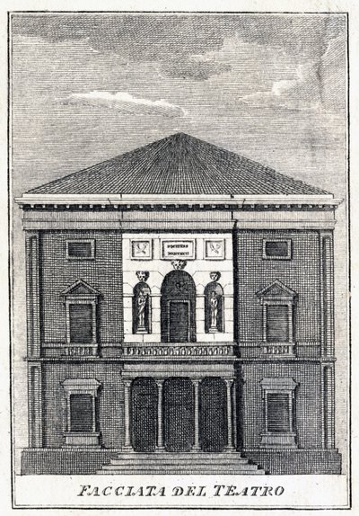Fassade des Fenice-Theaters in Venedig Mitte des 19. Jahrhunderts. von Unknown artist