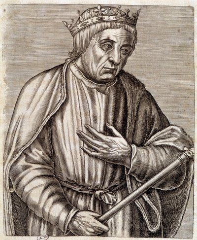 Porträt des Königs von Polen Kasimir III. der Große. 1310-1370. Kupferstich des 17. Jahrhunderts von Unknown artist