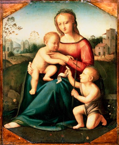 Jungfrau und Kind mit Johannes dem Täufer als Junge, 16. Jahrhundert von Unknown Old Master