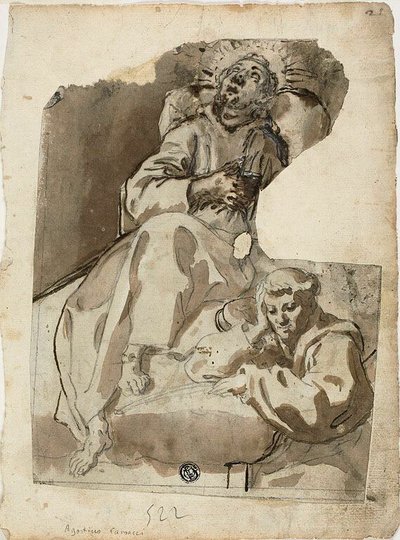 Tod eines Heiligen von Unknown Sienese