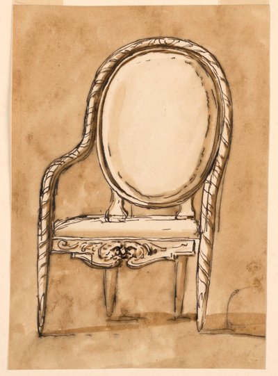 Zeichnung, Stuhl, 1780–1790 von Unknown artistUnknown artist