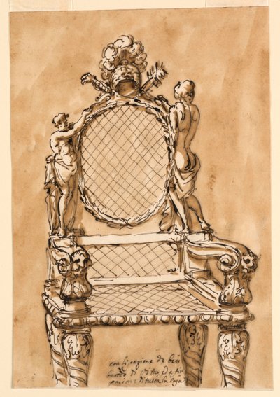Zeichnung, Stuhl, 1780–1790 von Unknown artistUnknown artist