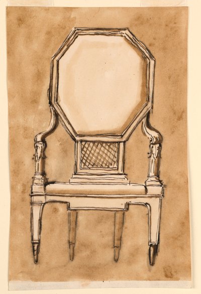 Zeichnung, Stuhl, 1780–1790 von Unknown artistUnknown artist