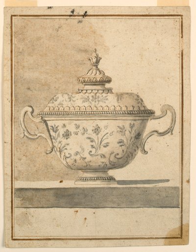 Zeichnung, Bedeckte Keramikschale, 1750–90 von Unknown artistUnknown artist