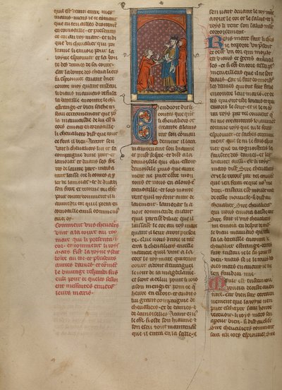 Ein Ritter überreicht König Mark ein magisches Elfenbeinhorn von Unknown artist