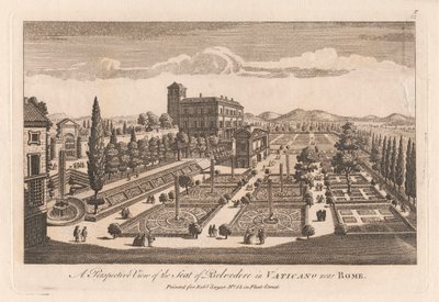 Eine perspektivische Ansicht des Sitzes von Belvedere im Vatikan in der Nähe von Rom von Unknown artist