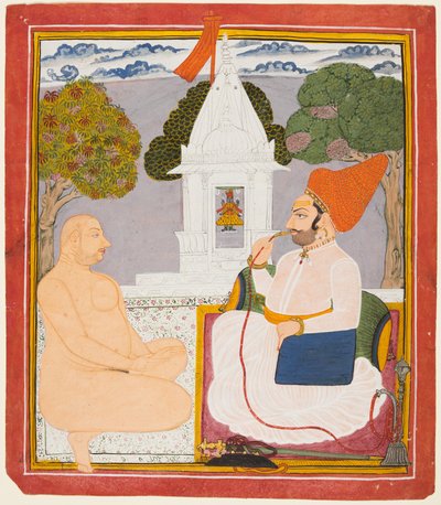 Ein Rathor-Adliger besucht einen heiligen Mann an einem Vishnu-Schrein von Unknown artist