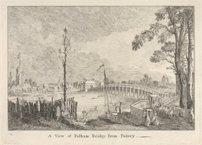 Ansicht der Fulham-Brücke von Putney von Unknown artist