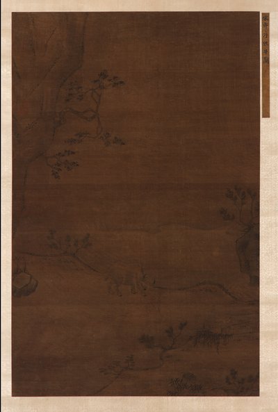 Ein Wasserbüffel und ein Hirtenjunge in der Nähe eines Baches von Unknown artist