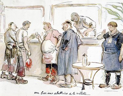 Eine Bar in den Schlachthöfen von La Villette in Paris. von Unknown artist