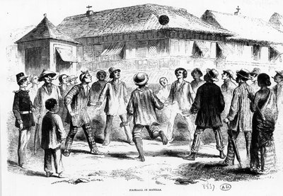 Ein Fußballspiel in Manila (Philippinen) von Unknown artist