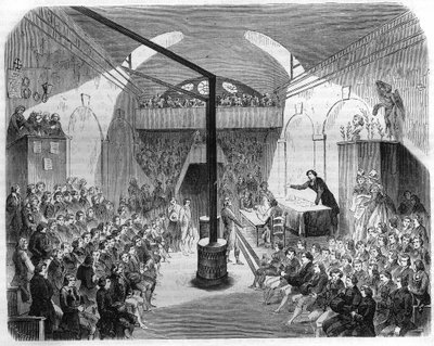 Eine Sitzung im Klub der Jakobiner während der Revolution von 1789. Gravur von 1844 von Unknown artist