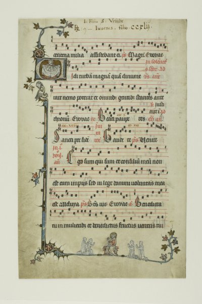 Abraham zieht die Kinder Israels an seine Brust und Christus mit knienden Mönchen, aus einem Antiphonar von Unknown artist