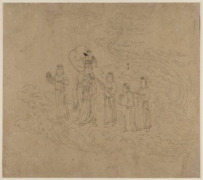 Album mit daoistischen und buddhistischen Themen: Prozession daoistischer Gottheiten: Blatt 10 von Unknown artist