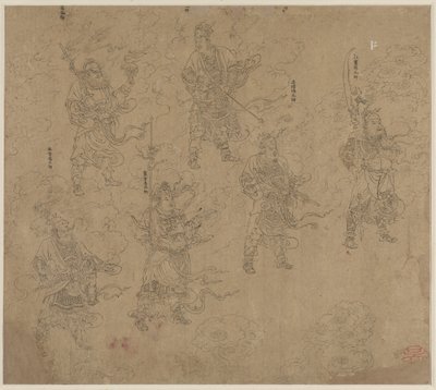 Album mit daoistischen und buddhistischen Themen: Prozession daoistischer Gottheiten: Blatt 12 von Unknown artist