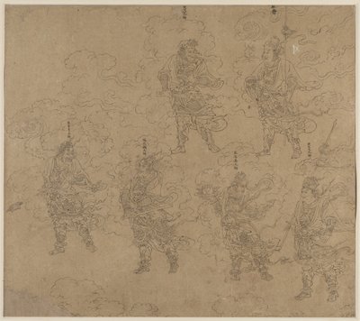 Album mit daoistischen und buddhistischen Themen: Prozession daoistischer Gottheiten: Blatt 14 von Unknown artist