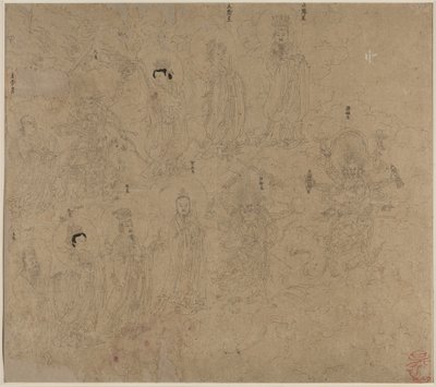Album mit daoistischen und buddhistischen Themen: Prozession daoistischer Gottheiten: Blatt 21 von Unknown artist