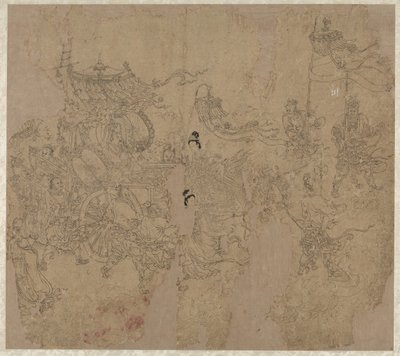 Album mit daoistischen und buddhistischen Themen: Prozession daoistischer Gottheiten: Blatt 3 von Unknown artist