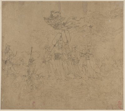 Album der daoistischen und buddhistischen Themen: Prozession der daoistischen Gottheiten: Blatt 6 von Unknown artist
