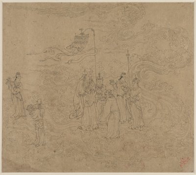 Album der daoistischen und buddhistischen Themen: Prozession der daoistischen Gottheiten: Blatt 7 von Unknown artist