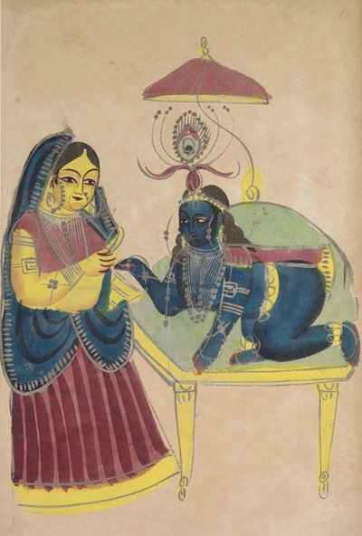 Baby Krishna bittet Yashoda um Butter von Unknown artist