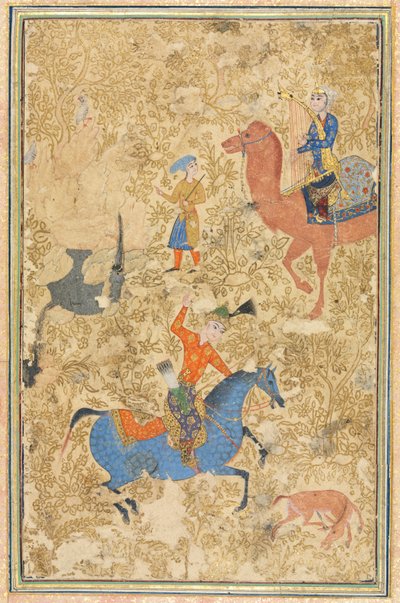 Bahram Gur und Azada, aus einem Shahnama (Buch der Könige) von Firdausi (940-1019 oder 1025) von Unknown artist