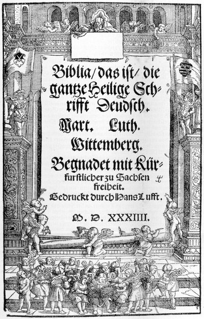 Bibel von Luther. 1534. Wittenberg. Civica Biblioteca Sormani. Mailand von Unknown artist