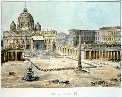Segen des Papstes von St. Peter in Rom, ca. 1820 von Unknown artist