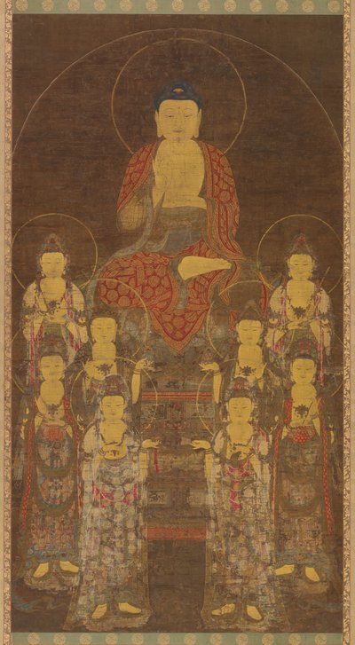 Buddha Amitabha (Amita) und die Acht Großen Bodhisattvas von Unknown artist