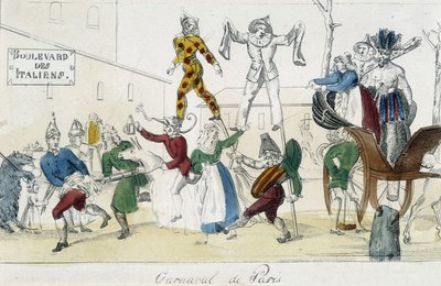 Karneval von Paris, Boulevard des Italiens - 18. Jahrhundert Gravur, Carnavalet von Unknown artist