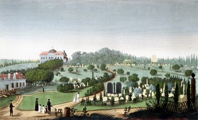 Friedhof Père Lachaise, ca. 1820 - in „Vues de Paris“ von Courvoisier von Unknown artist