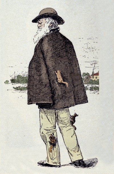 Charles Darwin, englischer Naturforscher mit Eichhörnchen von Unknown artist