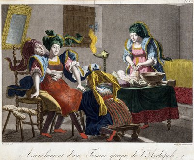 Geburt in Griechenland - Gravur, Ende 19. Jahrhundert von Unknown artist