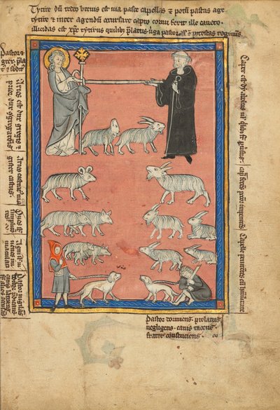 Christus und ein Mönch und zwei Hirten von Unknown artist