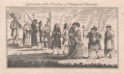 Fortsetzung der Prozession von Shakespeares Charakteren von Unknown artist