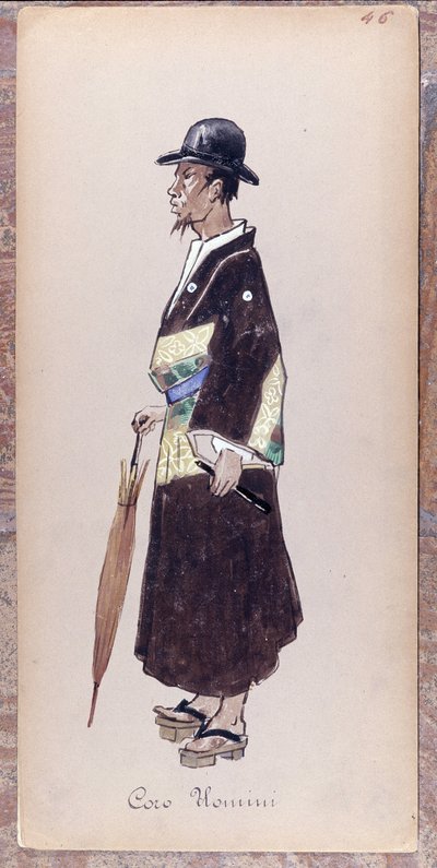 Kostüm für eine Figur aus dem Chor der Oper „Madame Butterfly“ von Giacomo Puccini, 1904. Sammlung des Museo della Scala in Mailand von Unknown artist