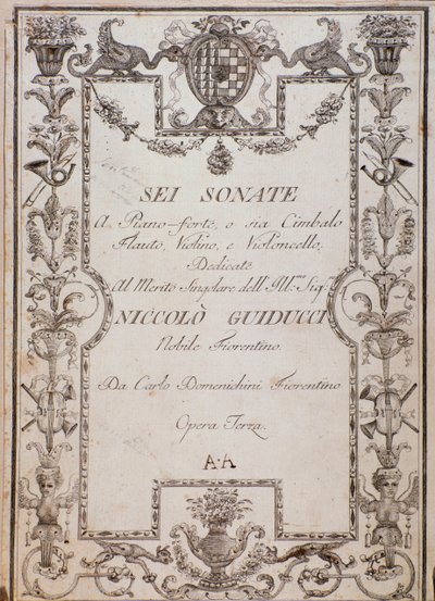 Cover von Sechs Sonaten, Op. 3 von Carlo Domenighini von Unknown artist