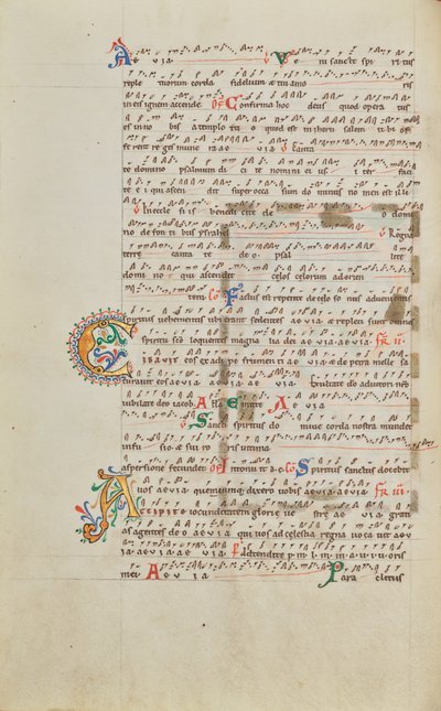 Dekorierte Initiale C; Dekorierte Initiale A von Unknown artist