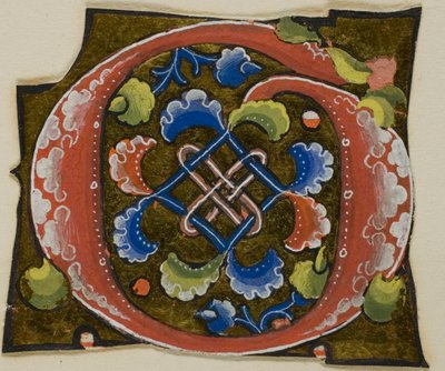 Geschmücktes Initial "G" in Rot mit konventioneller Blume aus einem Manuskript von Unknown artist
