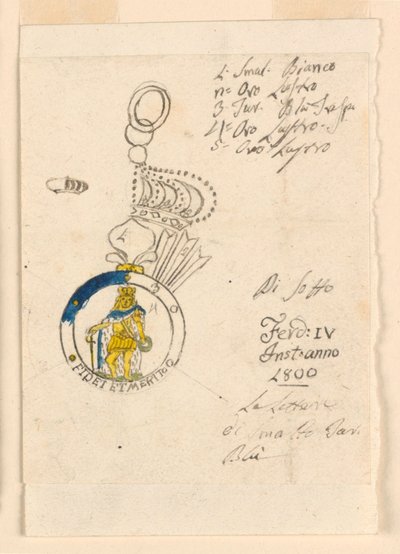Entwurf für ein Abzeichen des sizilianischen Militärordens von Unknown artist