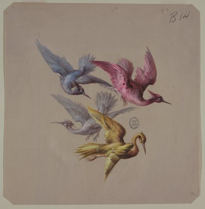 Entwürfe für Tapeten und Textilien: Vögel von Unknown artist